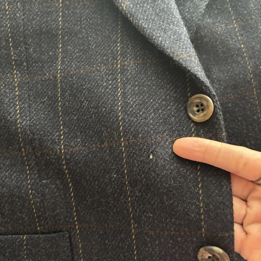 Paul Stuart Blazer Double Vented Sport Coat Quiet‎ Luxury SEE MEASUREMENTS~ FLAW